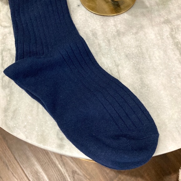 'All Laced Up' Blue Knee High Lace Ribbed Socks - Picture 7 of 8